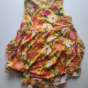 Little Sleepies Floral Yellow and Pink Bodysuit